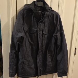 Zeroxposur Insulated Jacket Medium Black/Gray Removable Hood Full Zip